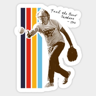 Bernie Baseball // Retro 80s Bernie Sanders Playing Baseball Fan Art Sticker